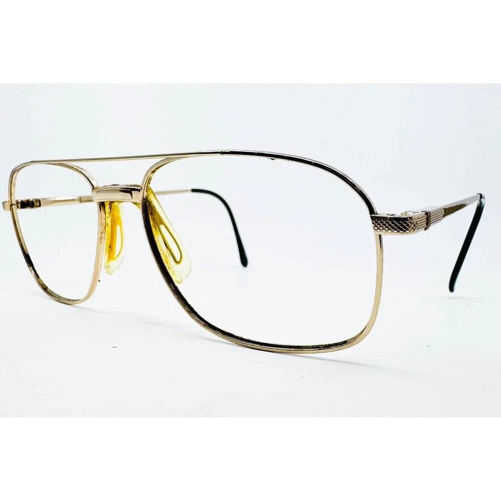 Stetson Eyeglass Frames Mens Gold Aviator Double Bridge 178 57-16